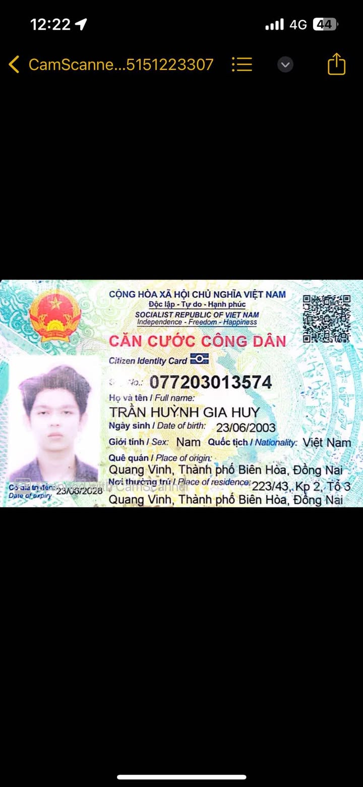 Tìm ví / giấy tờ mang tên TRẦN GIA HUY