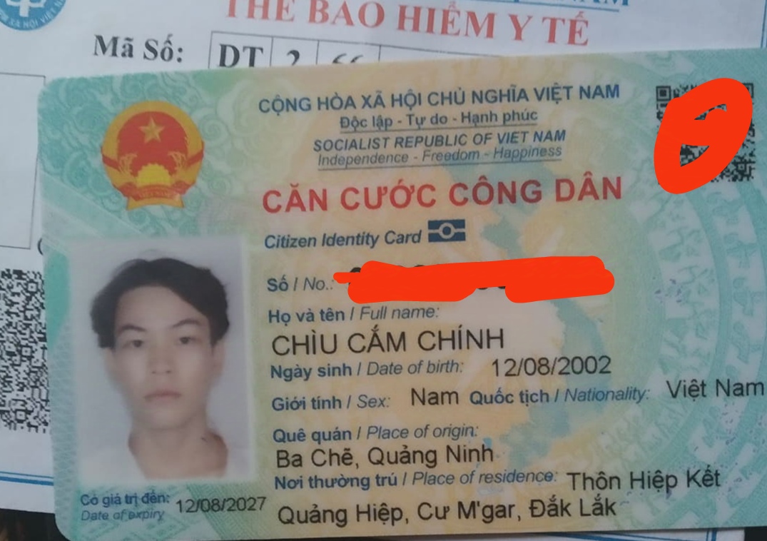 Rơi ví: Chìu Cắm Chính 12/08/2002, rơi Bình thạnh TP.HCM