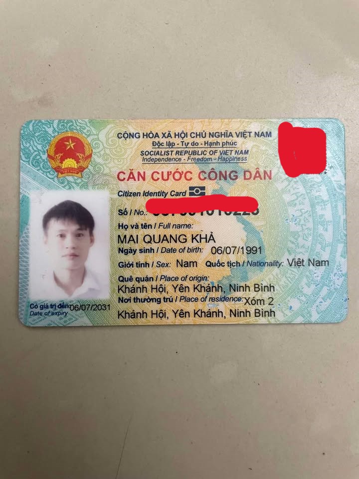 Tìm Ví / Giấy tờ mang tên Mai Quang Khả