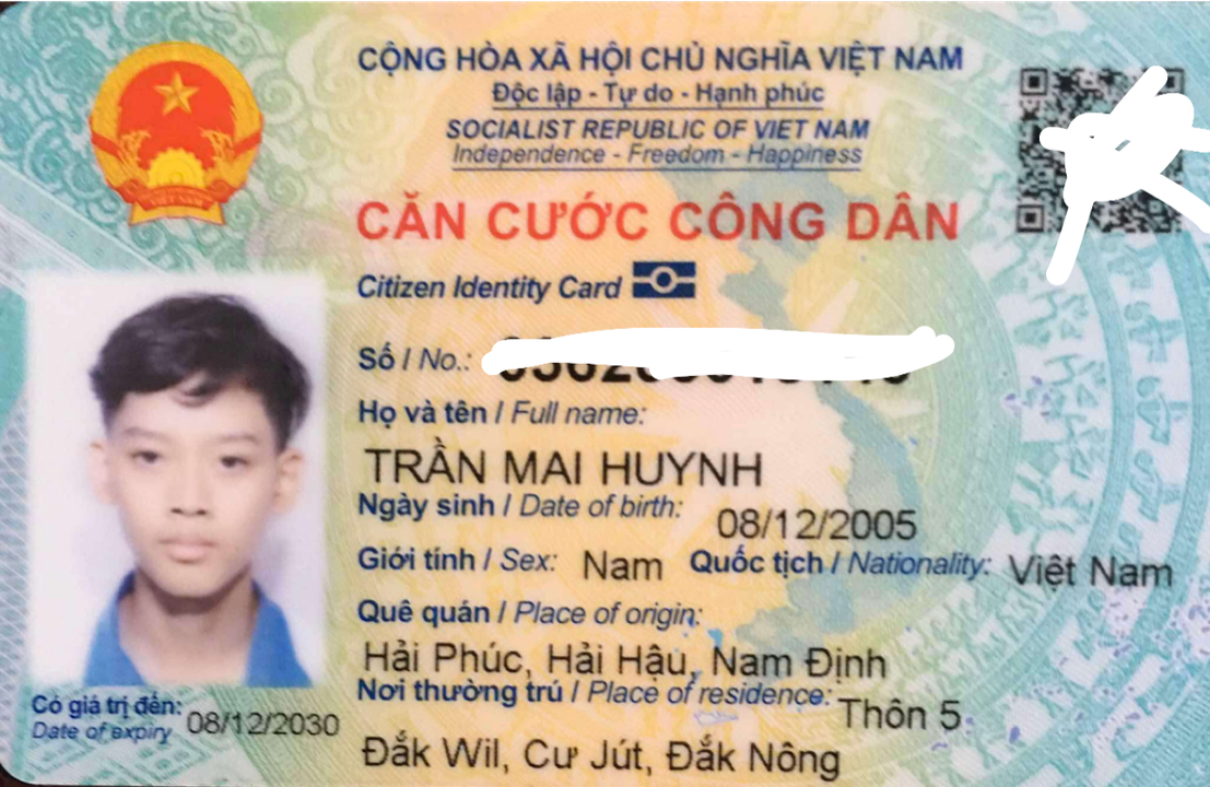 Rơi ví/giấy tờ tuỳ thân Trần Mai Huynh ngã 6 An Phú về đến Bình Phước