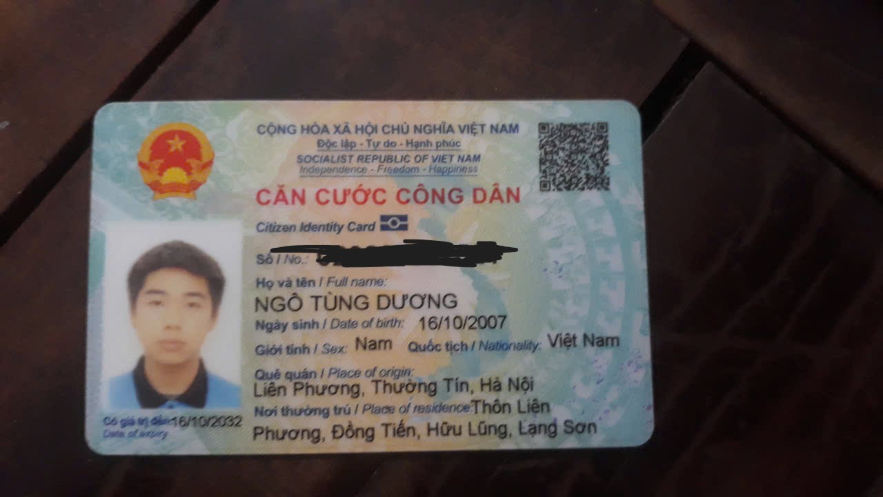 Rơi căn cước công dân 