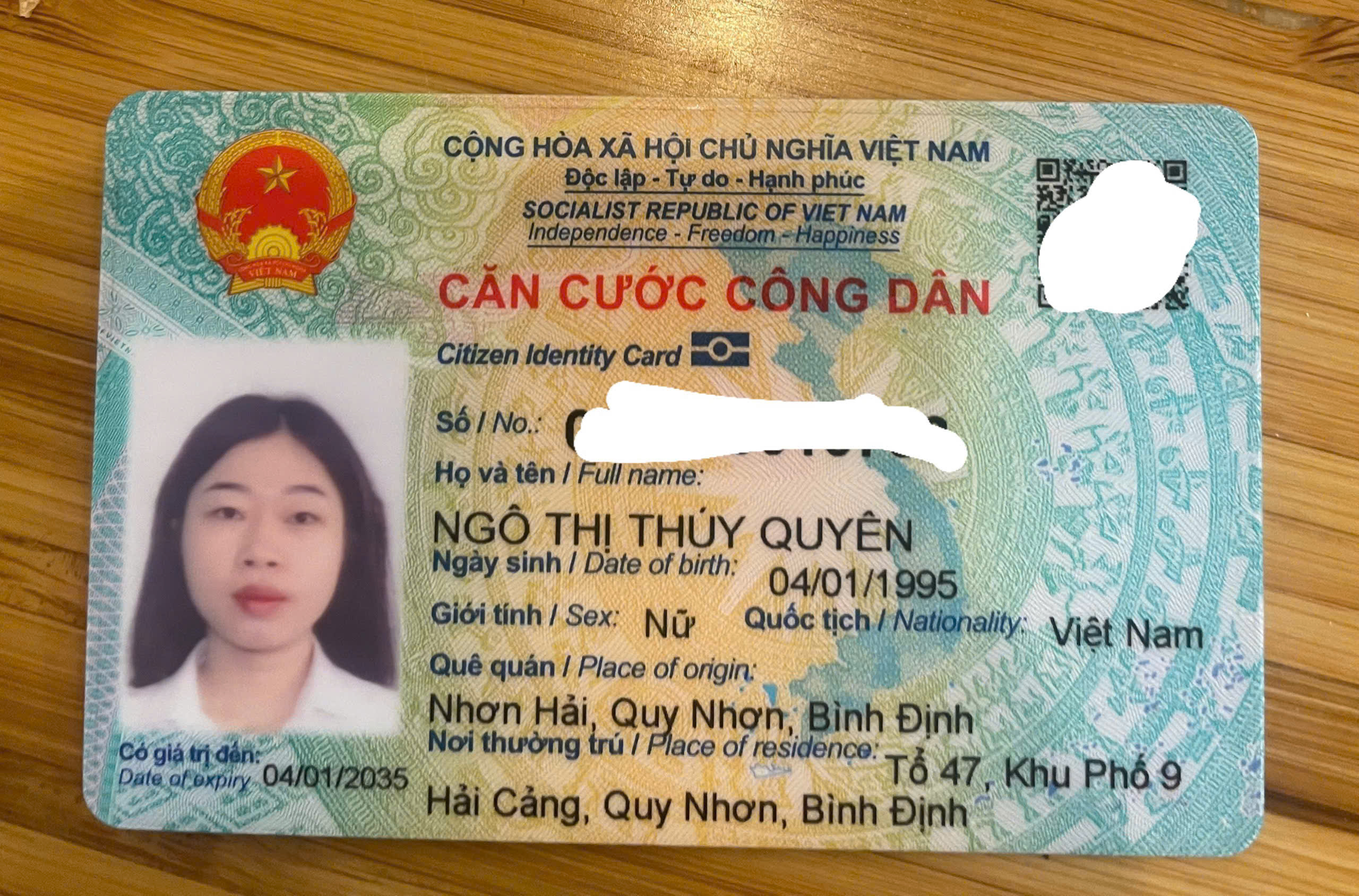 Rơi ví/giấy tờ tuỳ thân Ngô Thị Thuý Quyên