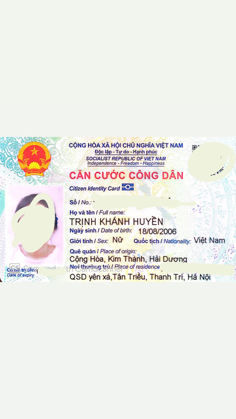 Rơi ví cùng giấy tờ tuỳ thân Trịnh Khánh Huyền 2006 ở Hoàn Kiếm