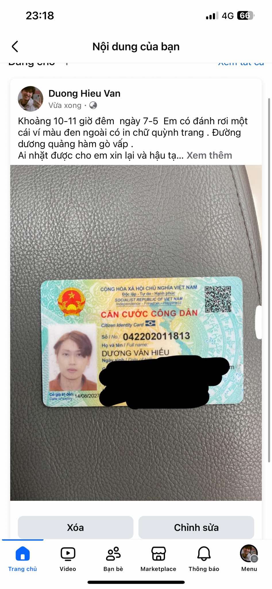 Mình có làm rơi một cái ví