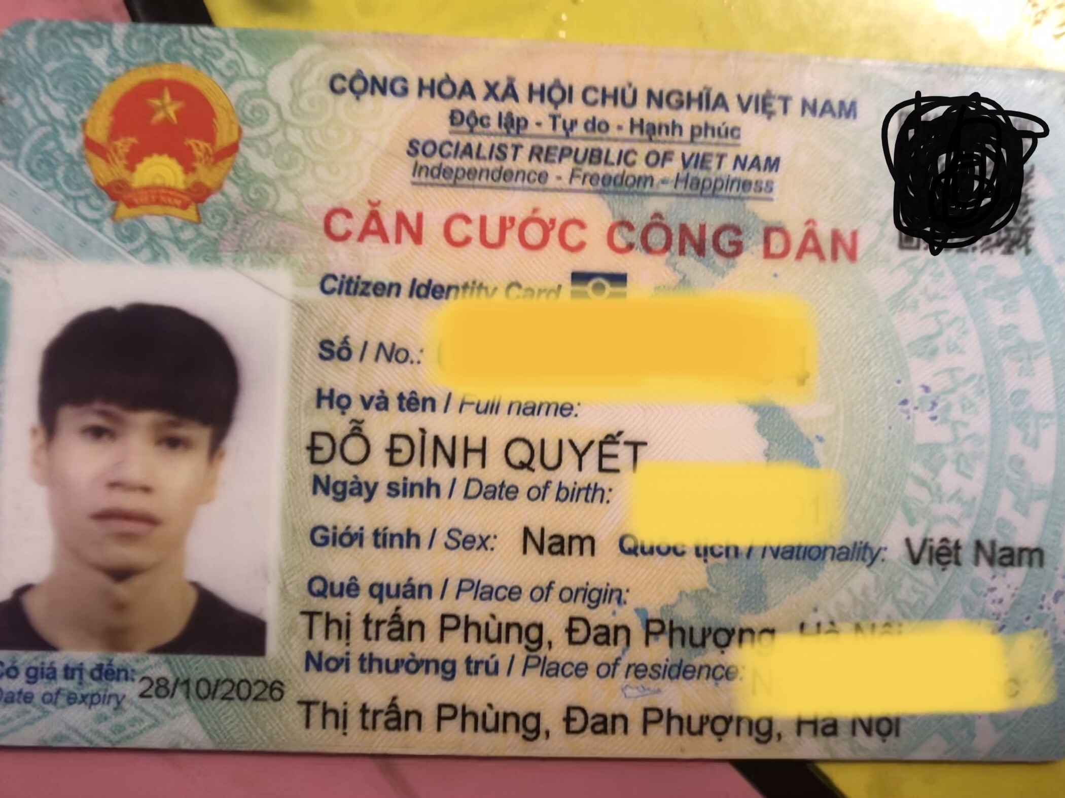 NHẶT CCCD ĐỖ ĐÌNH QUYẾT tại HÀ ĐÔNG