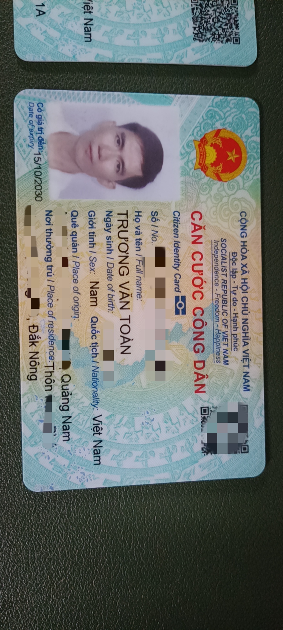 Rơi ví và giấy tờ tên TRƯƠNG VĂN TOÀN 