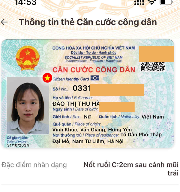Rơi ví/ giấy tờ tùy Thân Đào Thị Thu Hà ở Hoàng Minh Giám - Trần Duy Hưng