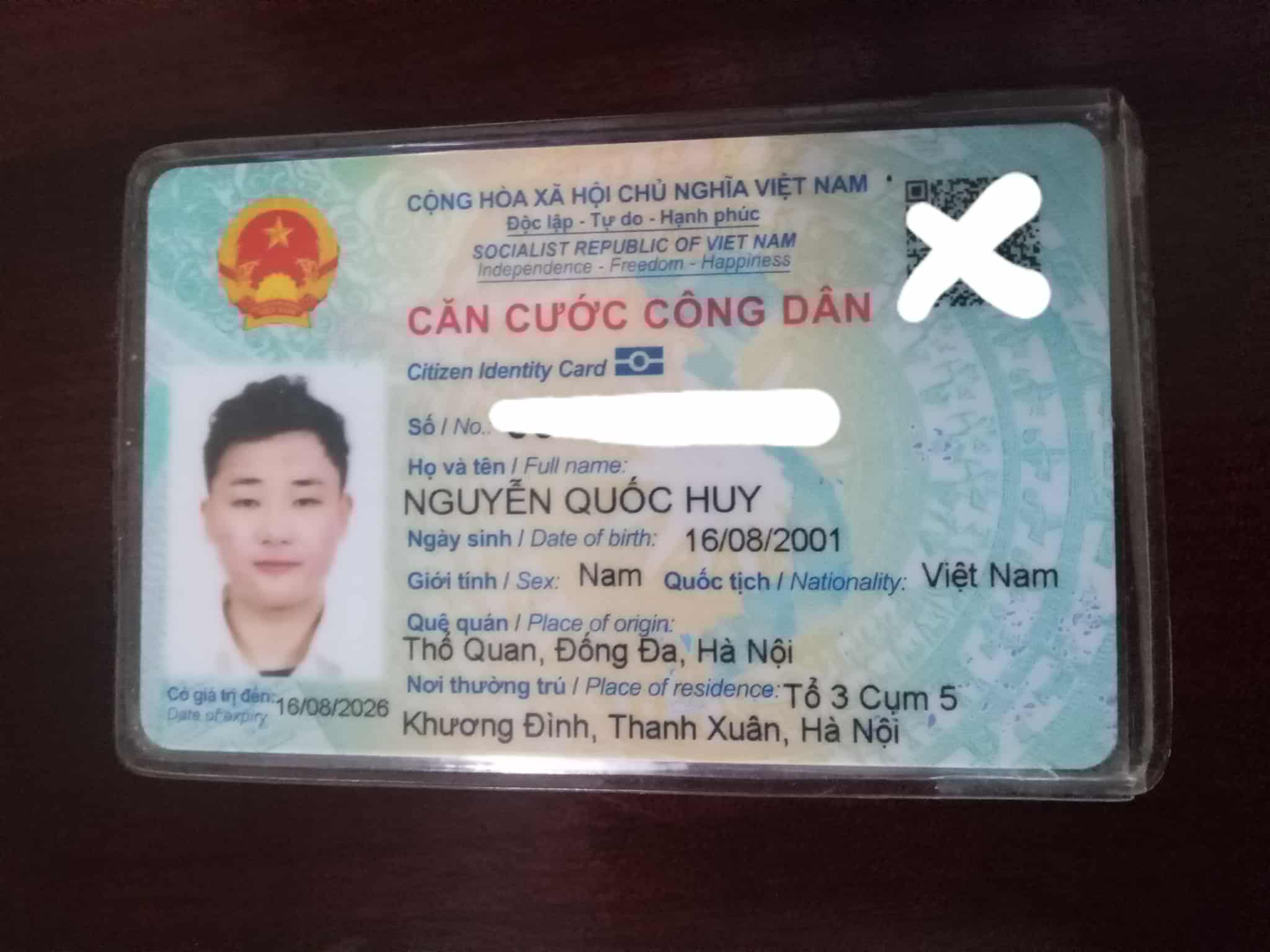 Thất lạc ví và giấy tờ cá nhân khu vực định công-đống đa