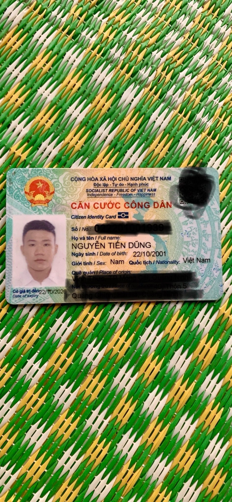 Rơi ví/giấy tờ tuỳ thân Nguyễn Tiến Dũng 2001 rơi từ chí linh đến hà nội